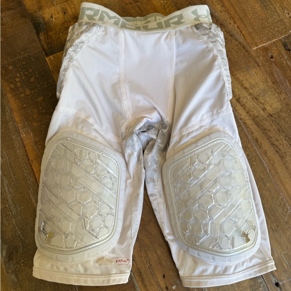 Under Armour Yourh White Padded Football Shorts